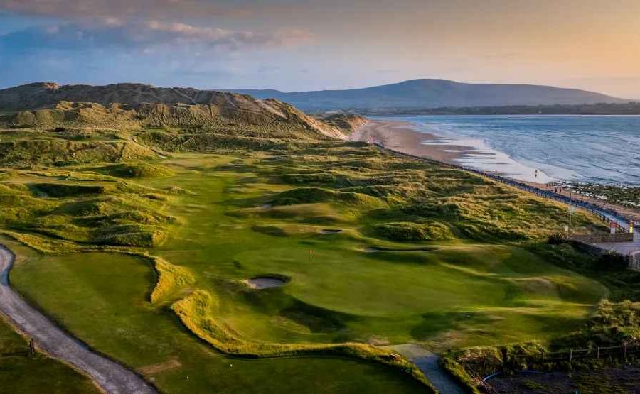 aerial shot of Strandhill Golf Club